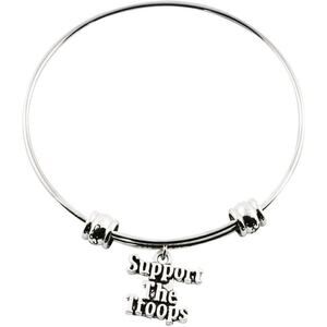 Support The Troops Army Marine Navy Bangle Bracelet Jewelry